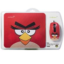 ماوس اپتیکال همراه با ماوس پد اکرون مدل OM299 طرح Angry Birds Acron OM299 Angry Birds Optical Mouse With Mousepad